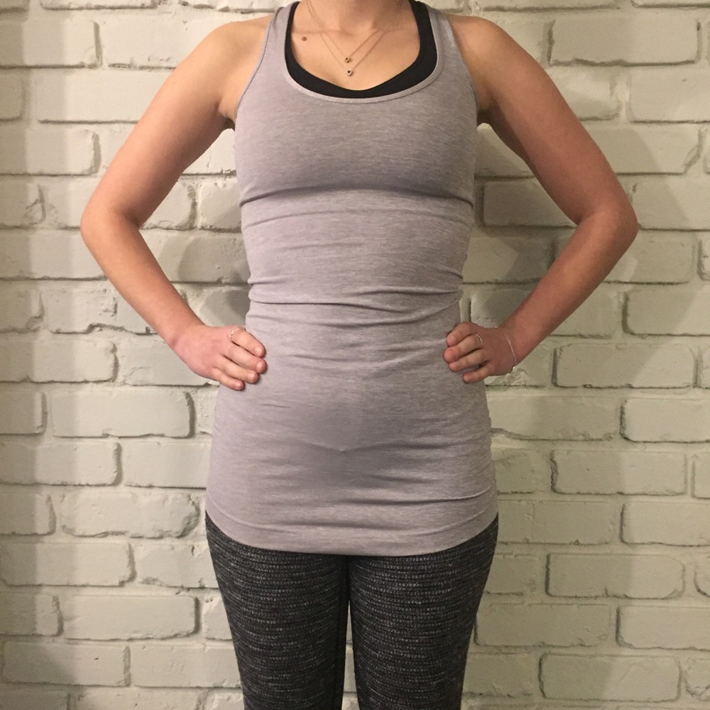 lululemon athletica Light Gray Racerback Tank Top